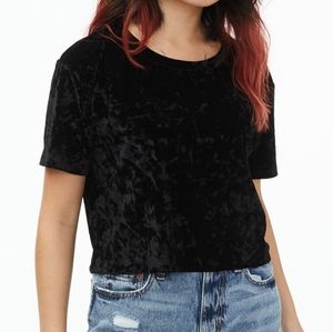 Aeropostal Velvet Cropped Boxy Crew Tee